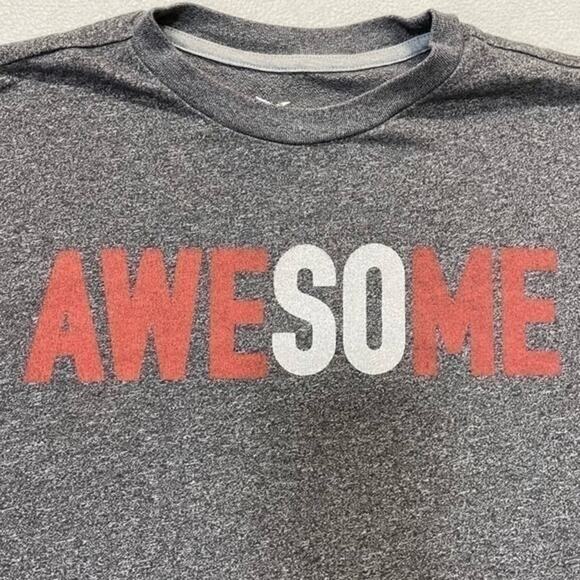 Old Navy Short Sleeve T-shirt gray awesome graphic tee dry fit top boys Size 10 - Picture 2 of 7